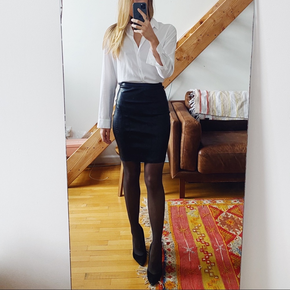 Kiki De Montparnasse Snake Leather Pencil Skirt